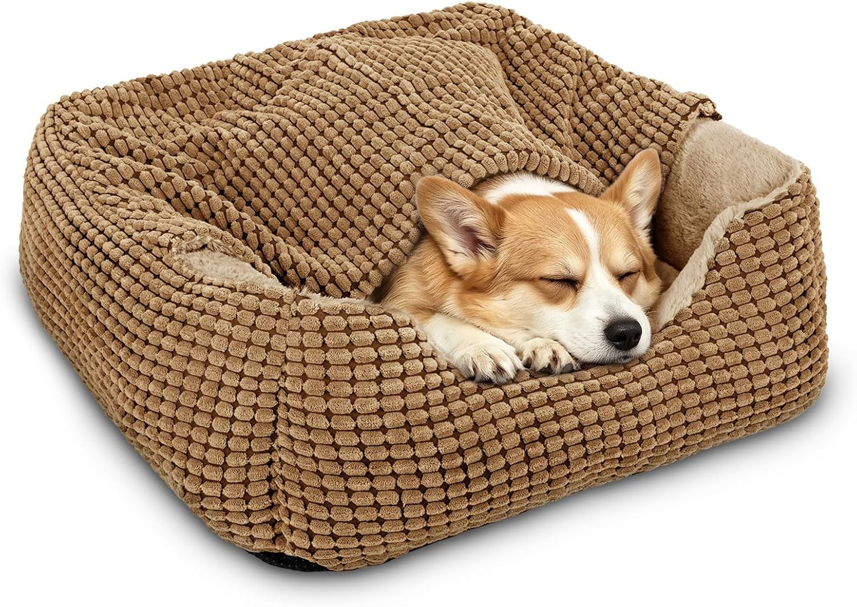 GASUR Dog Beds for Medium Dogs with Cover Cave,Hooded Bed with Blanket