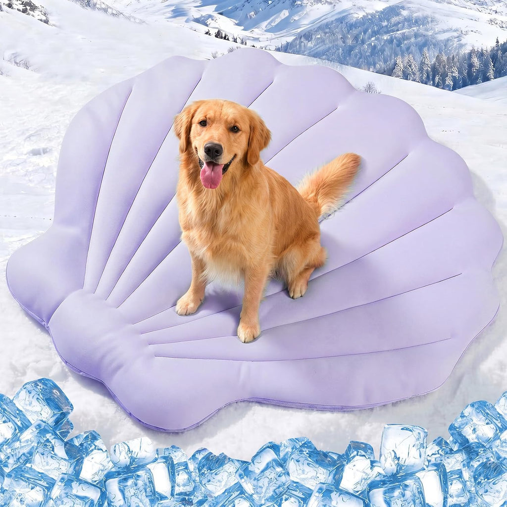 Q-Max>0.5 Dog Cooling Mat (Cool&Warm) 47''×47'', XL, Shell Purple