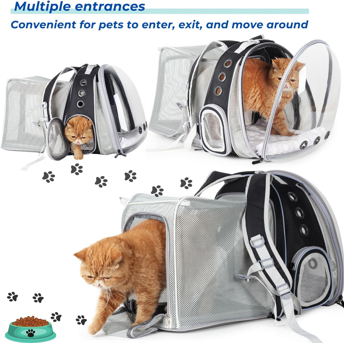 Lollimeow Expandable Bubble Cat Carrier Backpack, Supports up to 16 lbs