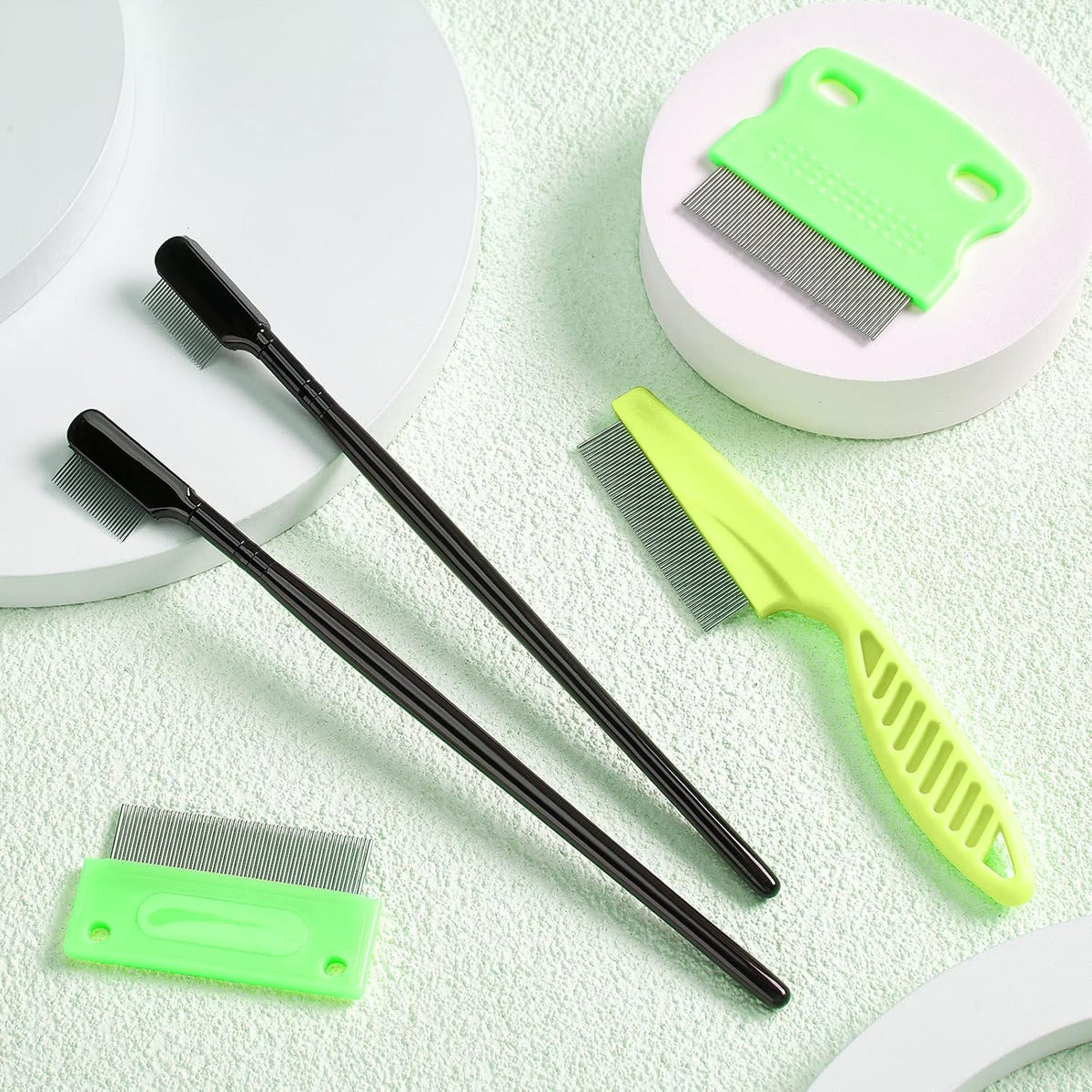 Boao 5 Pcs Dog Eye Comb Tear Stain Remover Grooming, Green, Black