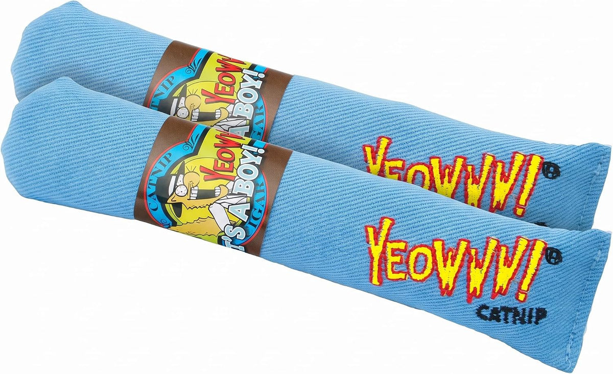 Yeowww! Catnip Toy, It's a Boy! Blue Cigar (Pack of 2)