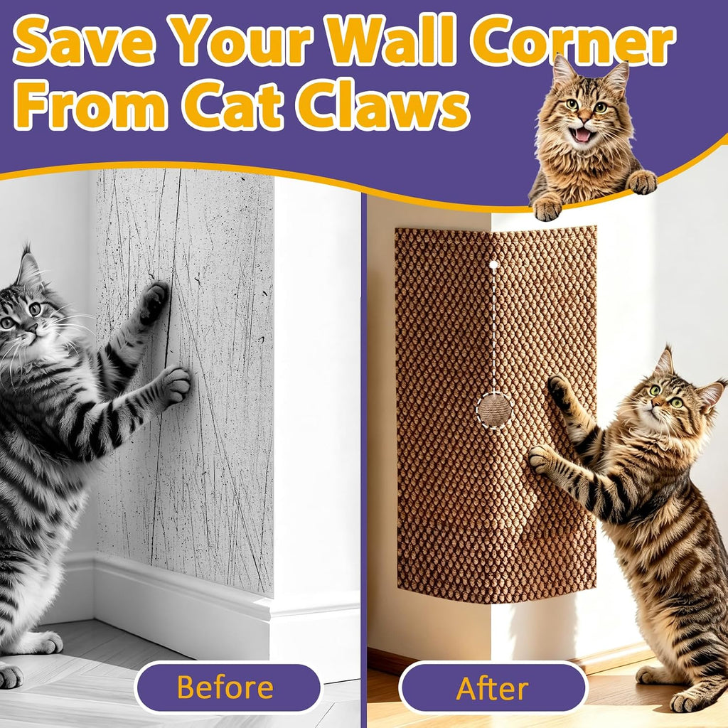 Wall Cat Scratcher & Corner Cat Scratcher,11.8x23.6 Cat Wall Scratch Mats