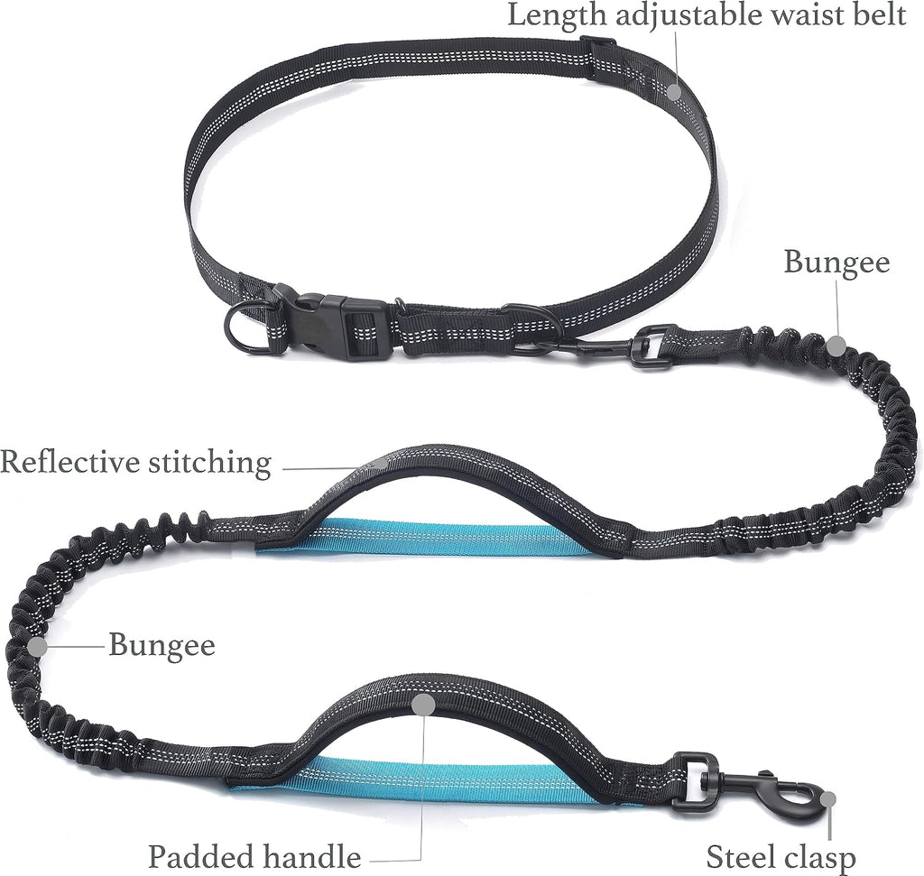 iYoShop Retractable Hands Free Dog Leash, Small, 8-25 lbs, Black