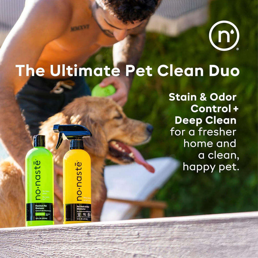 Nonaste Oatmeal Dog Shampoo & Pet Stain Odor Eliminator Set, 16 oz, Pk 2