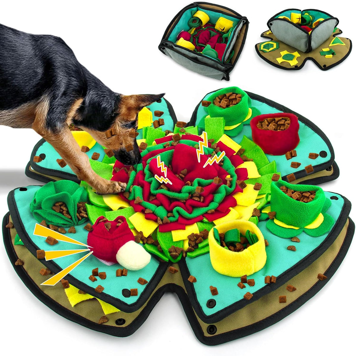AWOOF Snuffle Mat for Dogs,19" x 19" Interactive Dog Puzzle Toys Encourages Natural Foraging Skills,Durable Dog Feeding Mat for Boredom and Mental Stimulation for Large, Medium and Small Dogs