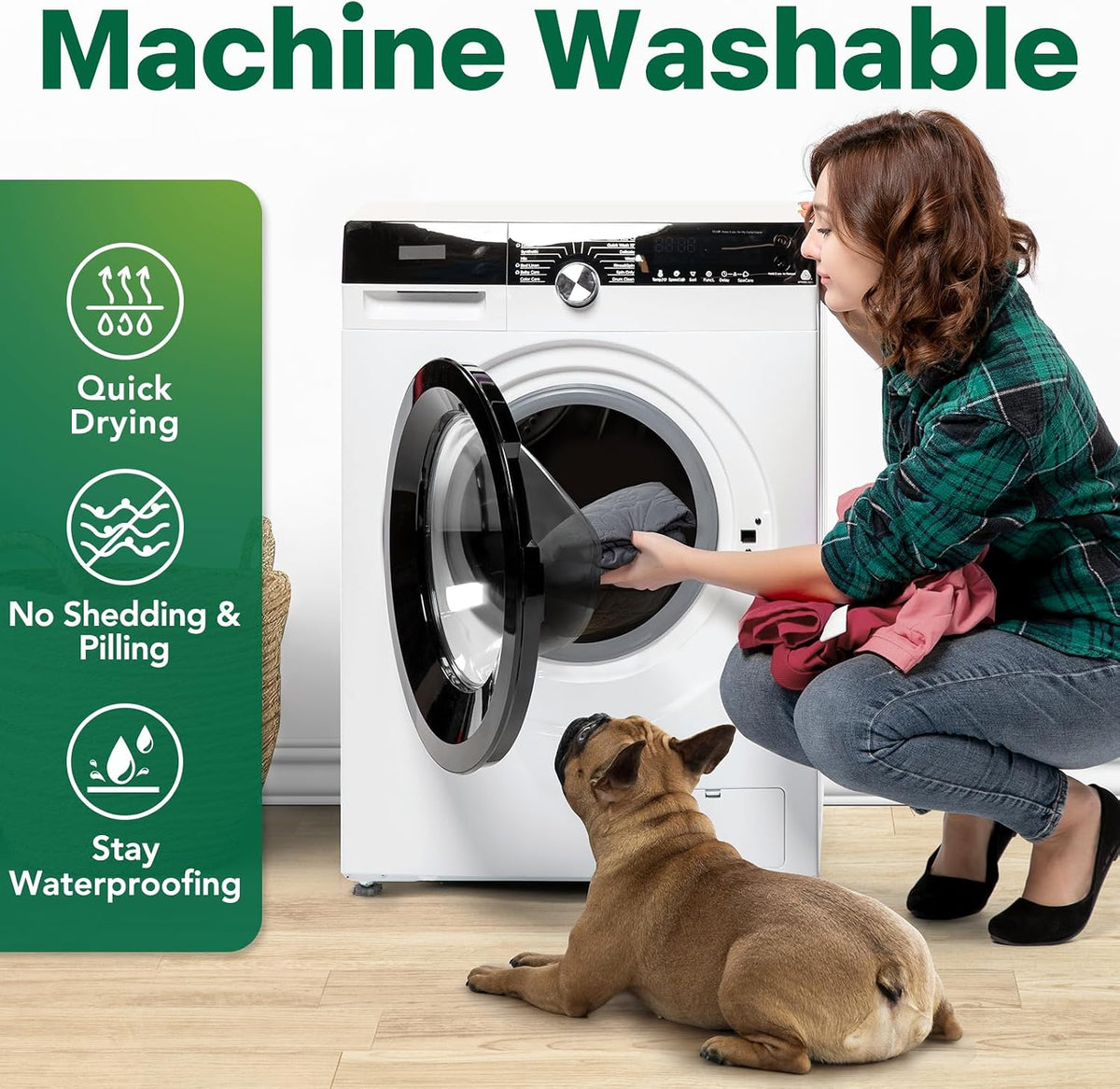 PAWFINITY Waterproof Dog Bed Cover Replacement, Fitted Sheet Washable