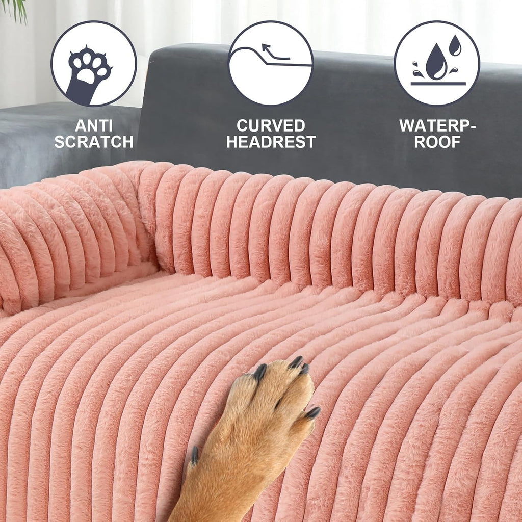 Dog Couch Bed, Couch Cover for Dogs Washable, Dog Bed for Couch(Pink, L)