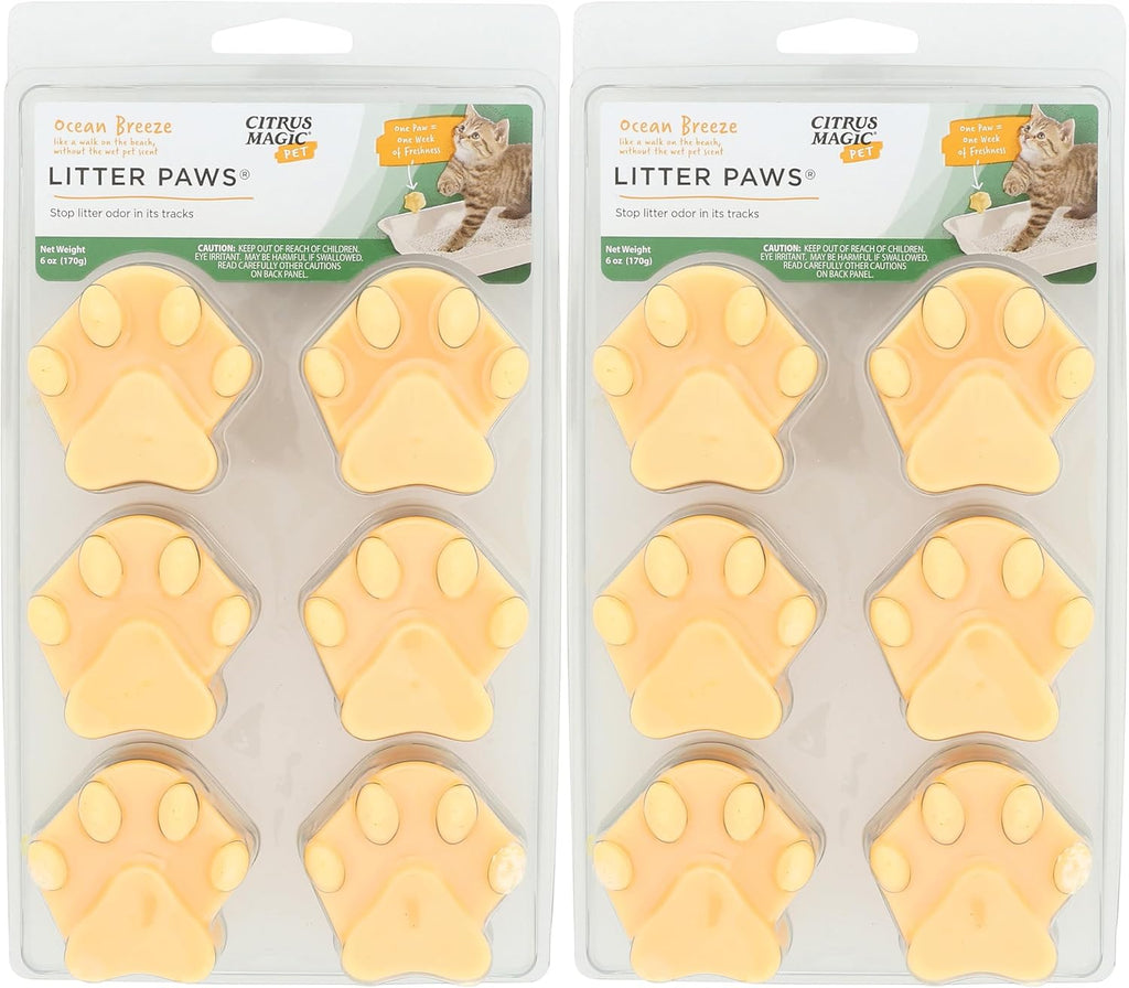Citrus Magic Pet Odor Eliminator Litter Paws, Ocean Breeze, 2 Pack