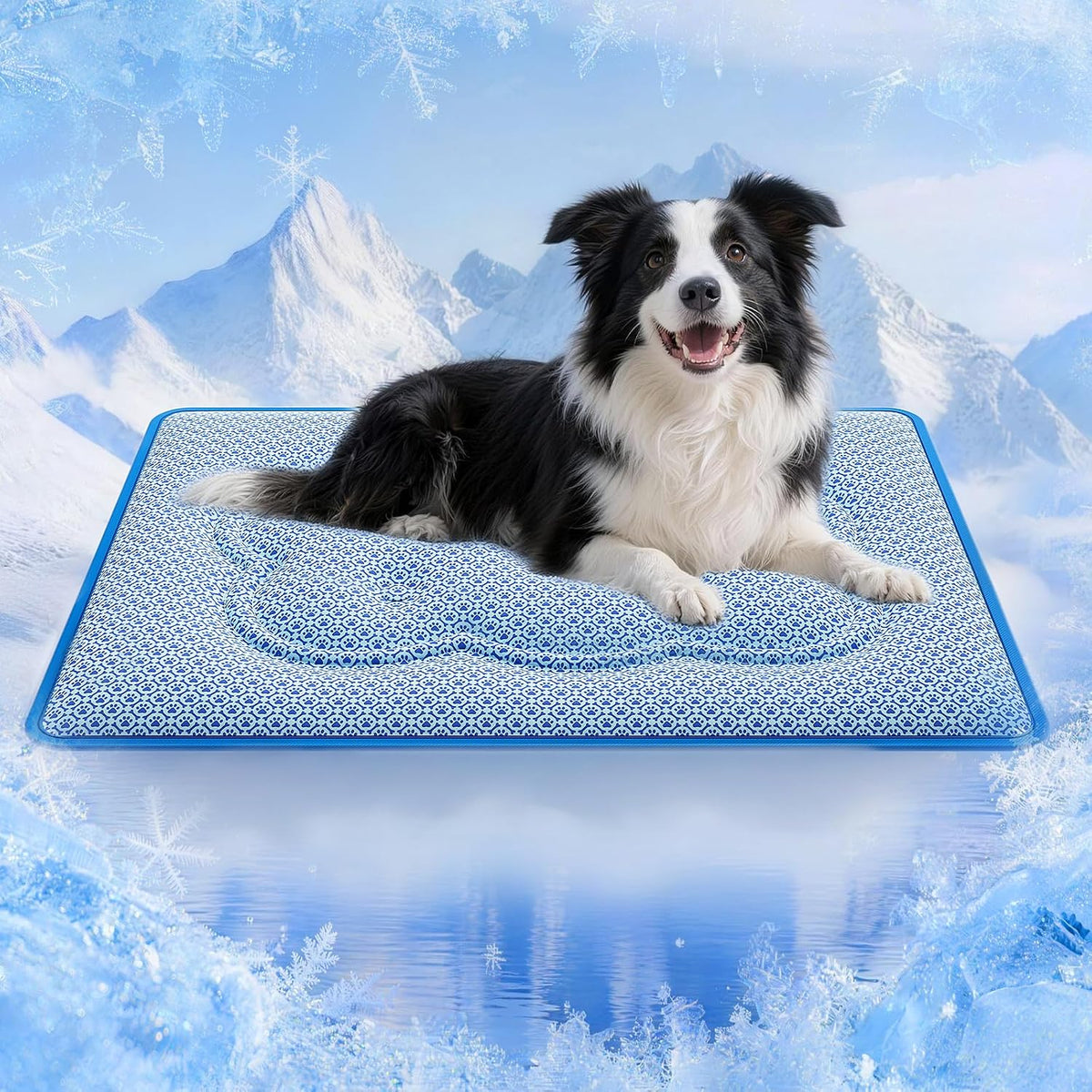 Dog Cooling Mat, Thick Cooling Mat for Dogs with PCM & Thermochromic Tech, Dual-Sided Durable Waterproof Cool Dog Bed Mat for All-Year Use, Q-Max>0.5, Machine Washable, Non-Toxic - L(26" x 35")