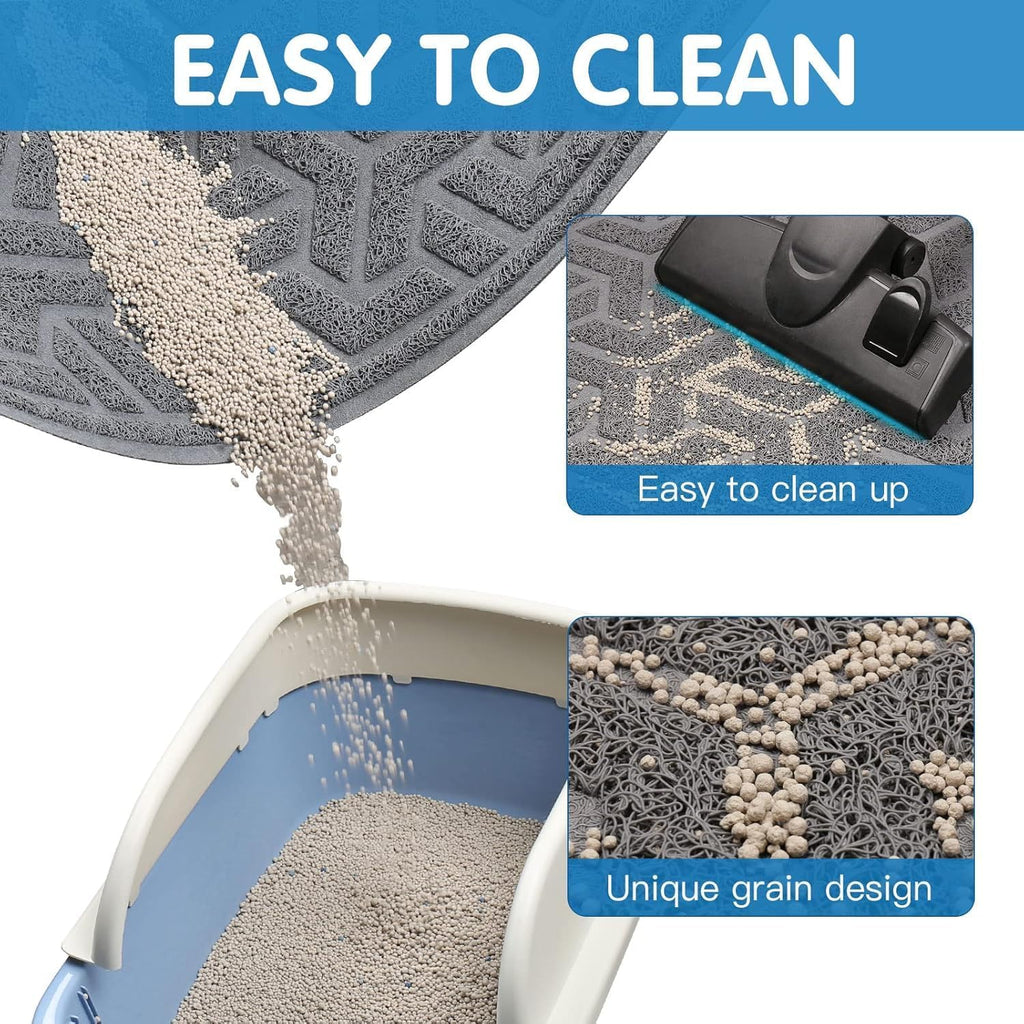UPSKY Waterproof Cat Litter Mat Large 35" x 24" Soft on Kitty Paws, Gray | Litter Box Mat, Cat Litter Mat Litter Trapping Mat, Waterproof Scatter Control, For Indoor Cats, Easy to Clean