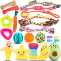 Puppy Chew Toys for small & Medium Dog, Cute Plush Dog Squeaky Toys for Puppies, Dog ChewToys with Rope Toys, Treat Ball for Teething, Interactive Dog Toys with Tough Chewers, Puppy Supplies - 23 Pack