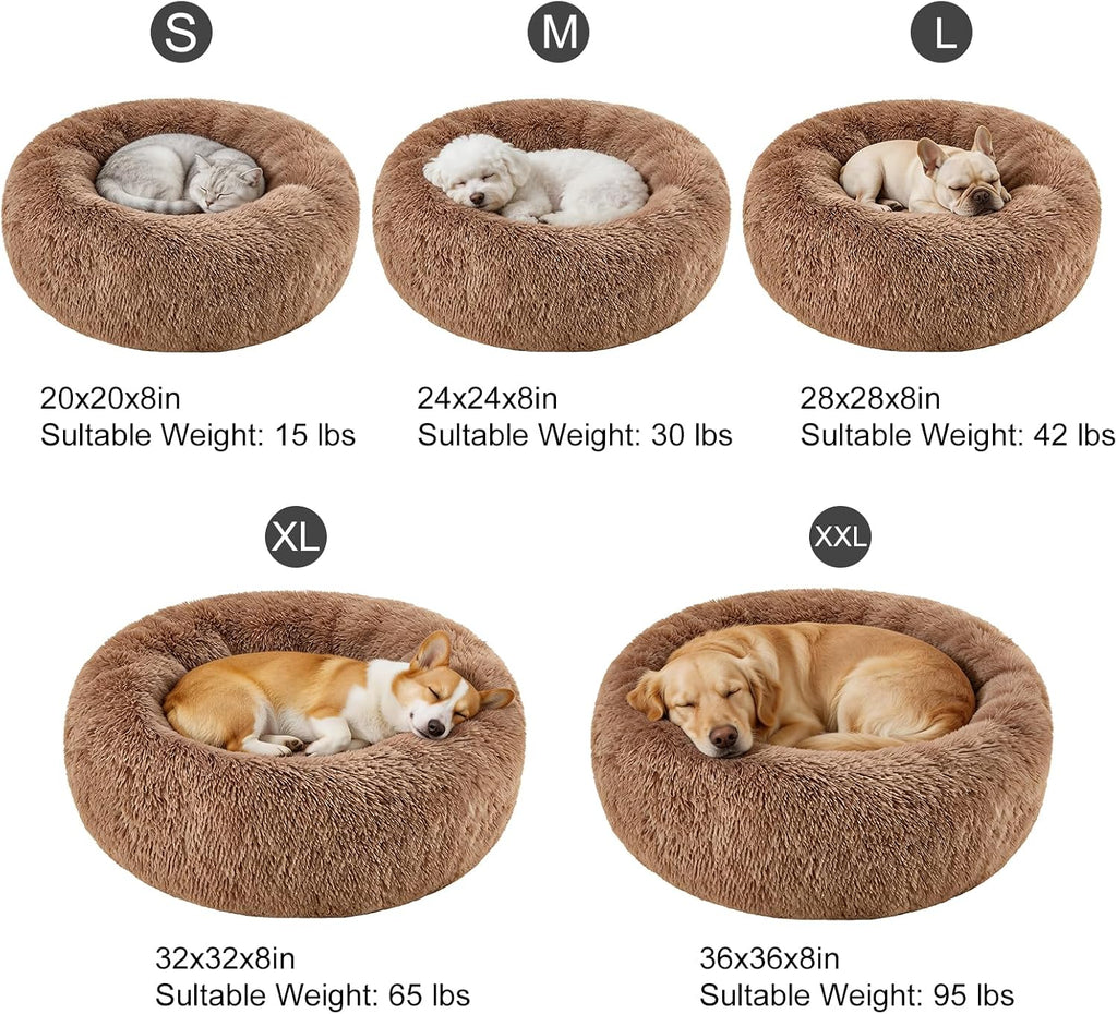 Dog Calming Beds for Large Dogs Round Donut Washable Large Sized Dog Bed