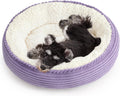 Love's cabin Round Donut Cat and Dog Cushion Bed, 24in Pet Bed for Small or Medium Dogs, Anti-Slip & Water-Resistant Bottom, Soft Durable Fabric Pet Beds, Washable Calming Cat Bed Violet