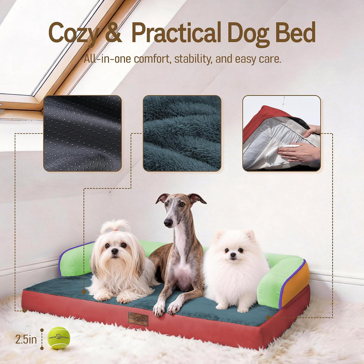 Comfort Expression Orthopedic XL Dog Bed for Large and Extra Large Dogs