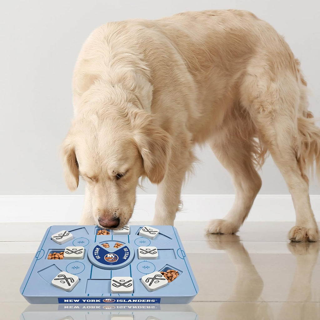 Pets First NHL NEW YORK Islanders Large Puzzle Toy, New Size, Interactive Dog Treat & Slow Feeding Toy