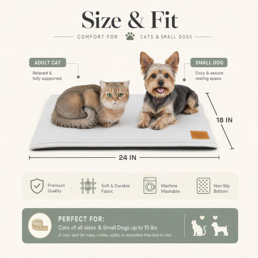 Nona Pelona Cat Heating Pad, Self Warming Pet Mat for Cats and Small Dogs, Self Heating Cat Bed No Electricity, Washable Cover Non Slip Base Indoor 24 x 18 Inch