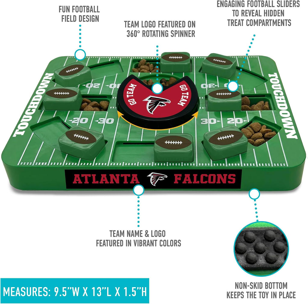 Pets First NFL Atlanta Falcons Large Puzzle Toy for Dogs, Slow Feeder Board for Pets, New Bigger Size, Interactive Doggie Treat Toy