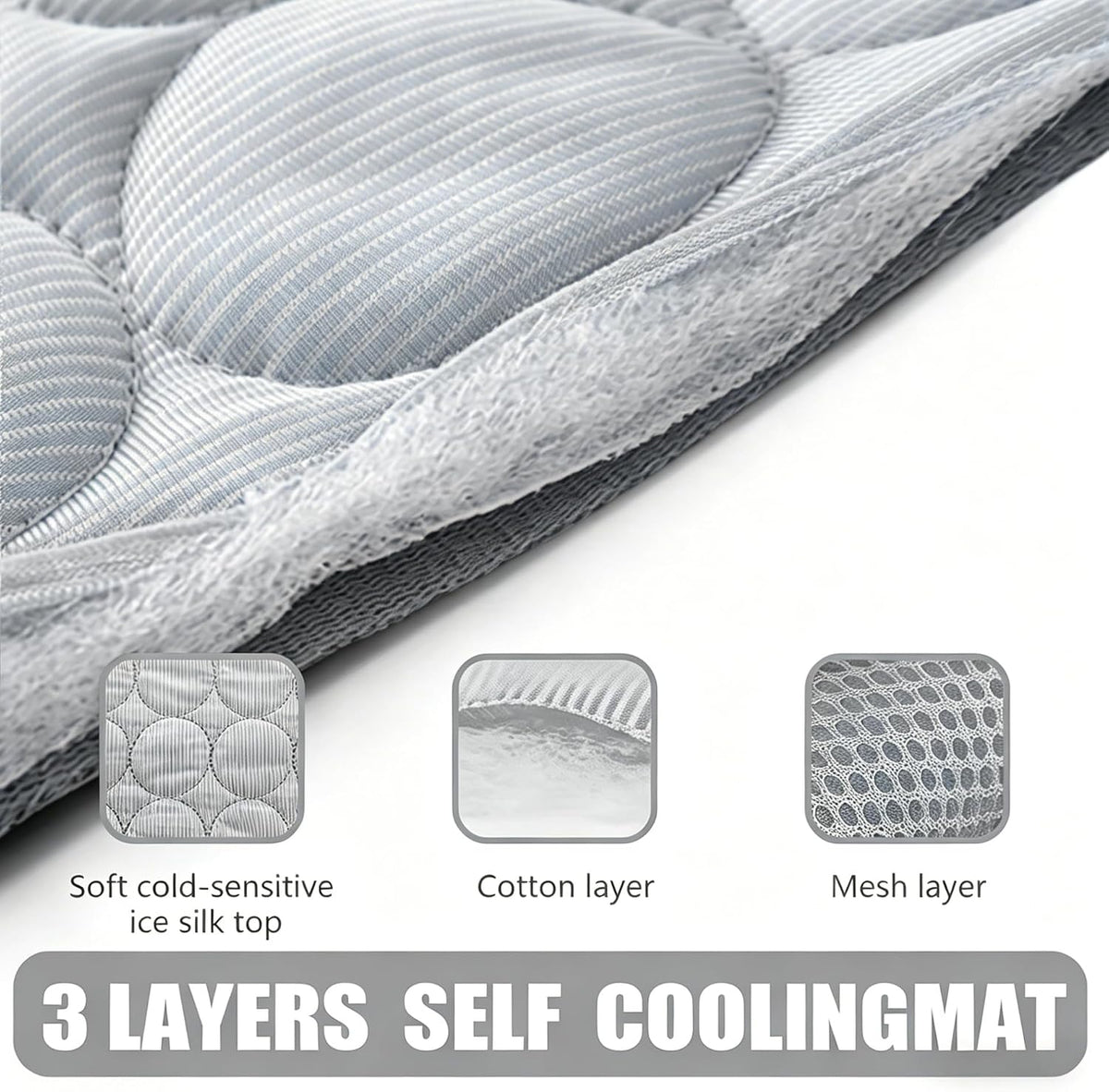 Reversible Cool/Warm Pet Pad for Dogs Cats Crate Kennel Bed Floor Sofa Car