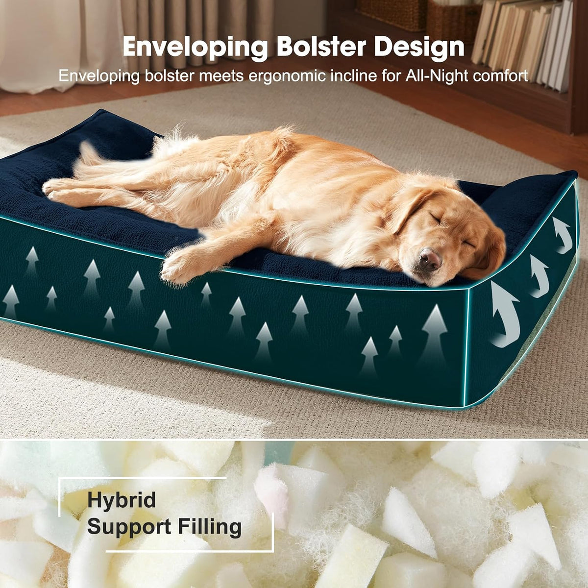 FURTIME XL Orthopedic Dog Bed Large Sized Dog, Extra Washable Dog Couch 42"