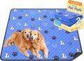 WanpeeGoo Washable Pee Pads for Dogs, Waterproof, 32 x 63 in, 2 Pack, Blue | Super Absorbent, Waterproof and Non-Slip; Washable, Reusable Dog Pads for Crates, Playpens, Floors, Furniture and Travel