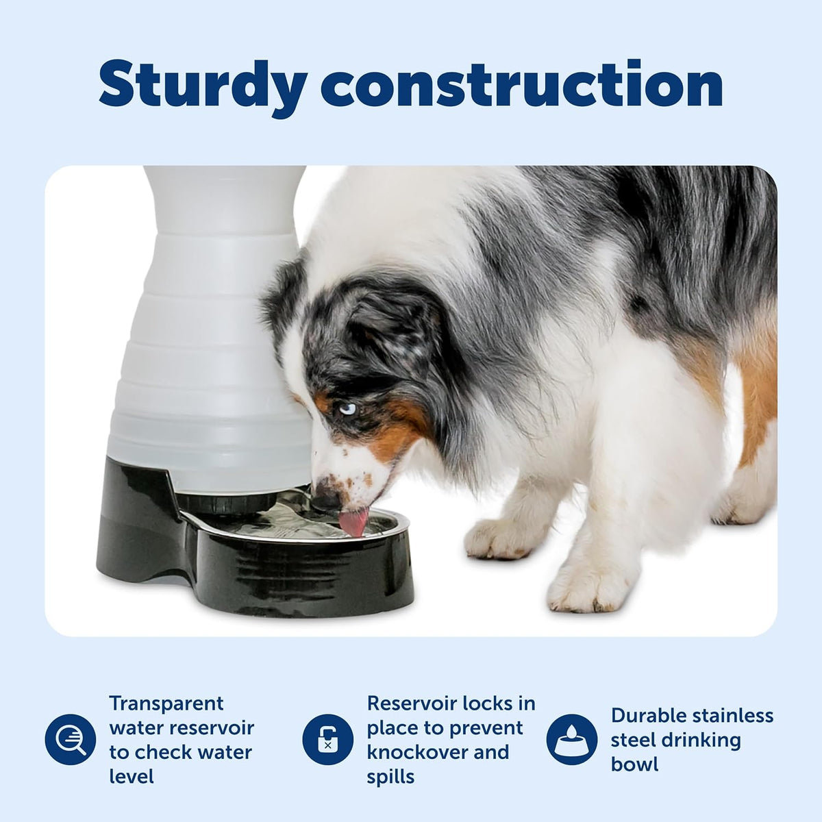 PetSafe Healthy Pet Water Station, 128 oz, Stainless Steel Bowl, Medium