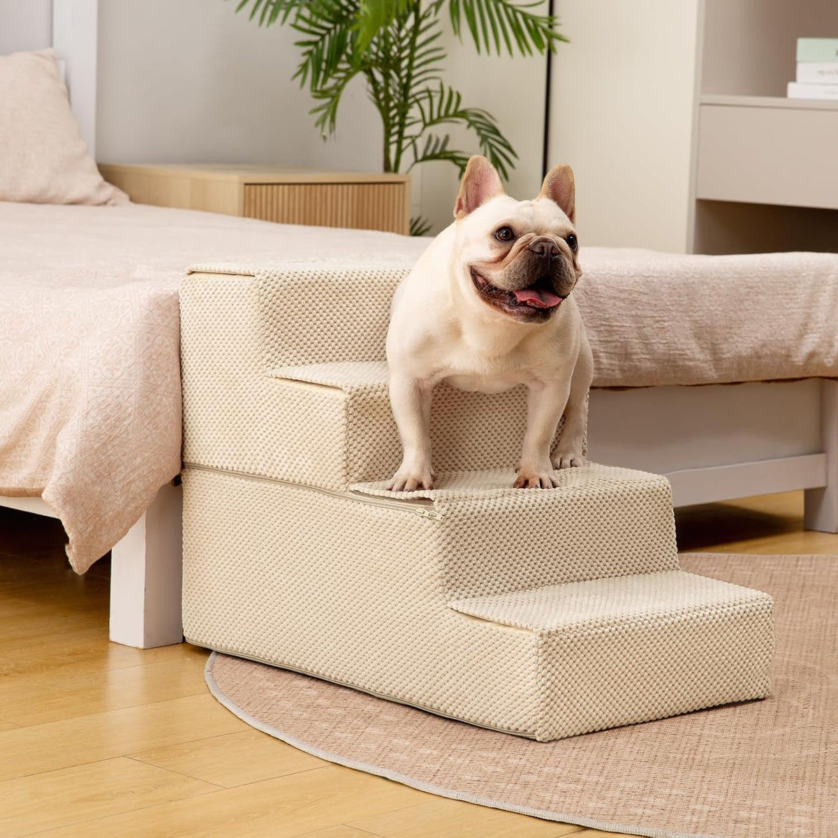 Aodisman Dog Steps for Bed & Couch,18.5" H 4-Step Pet Stairs for Small Dogs