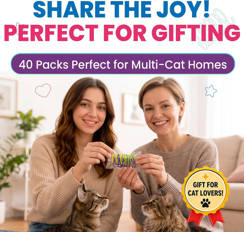 HA SHI 160pc Cat Spring Toys - Spiral Coils for Indoor Cats & Kittens