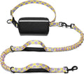 iYoShop Hands Free Dog Leash with Zipper Pouch, Purple-Yellow Mix, Large
