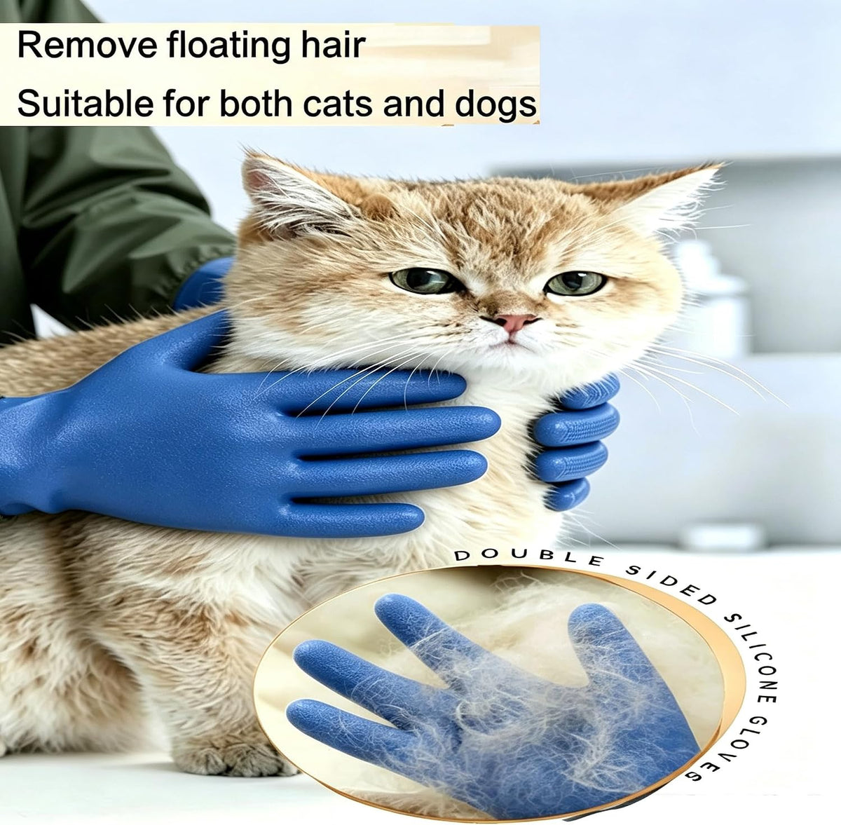 YOFANG 27.2" Long Sleeve Pet Grooming Bathing Gloves Anti-Scratch