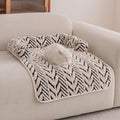 Calming Dog Couch Bed Mats with Neck and Head Support, Fluffy Plush Pet Sofa Cover for Small Medium Dogs and Cats, Non-Slip Bottom, Machine Washable