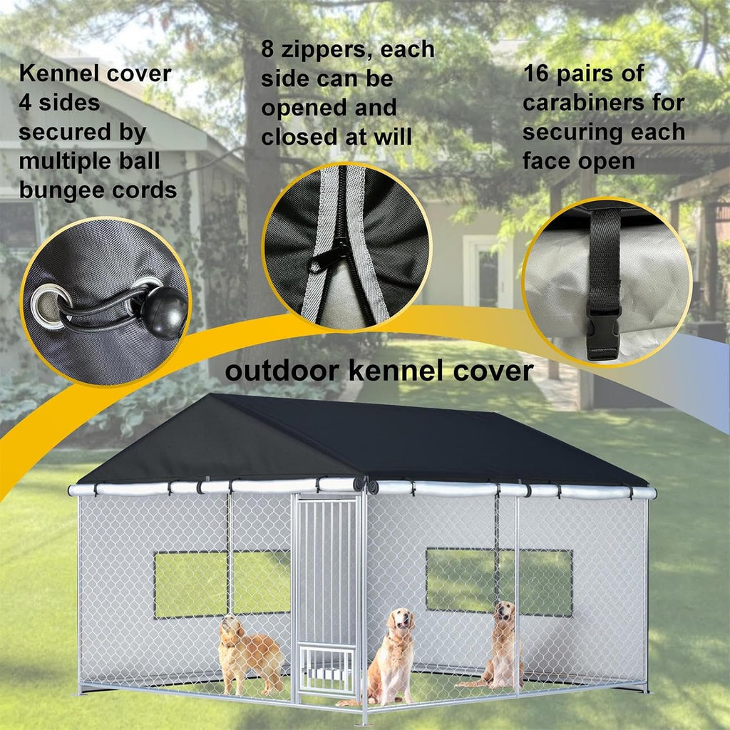 Outdoor Dog Kennel Cover 10x10x7ft All-Season Outdoor Dog Enclosure Covers