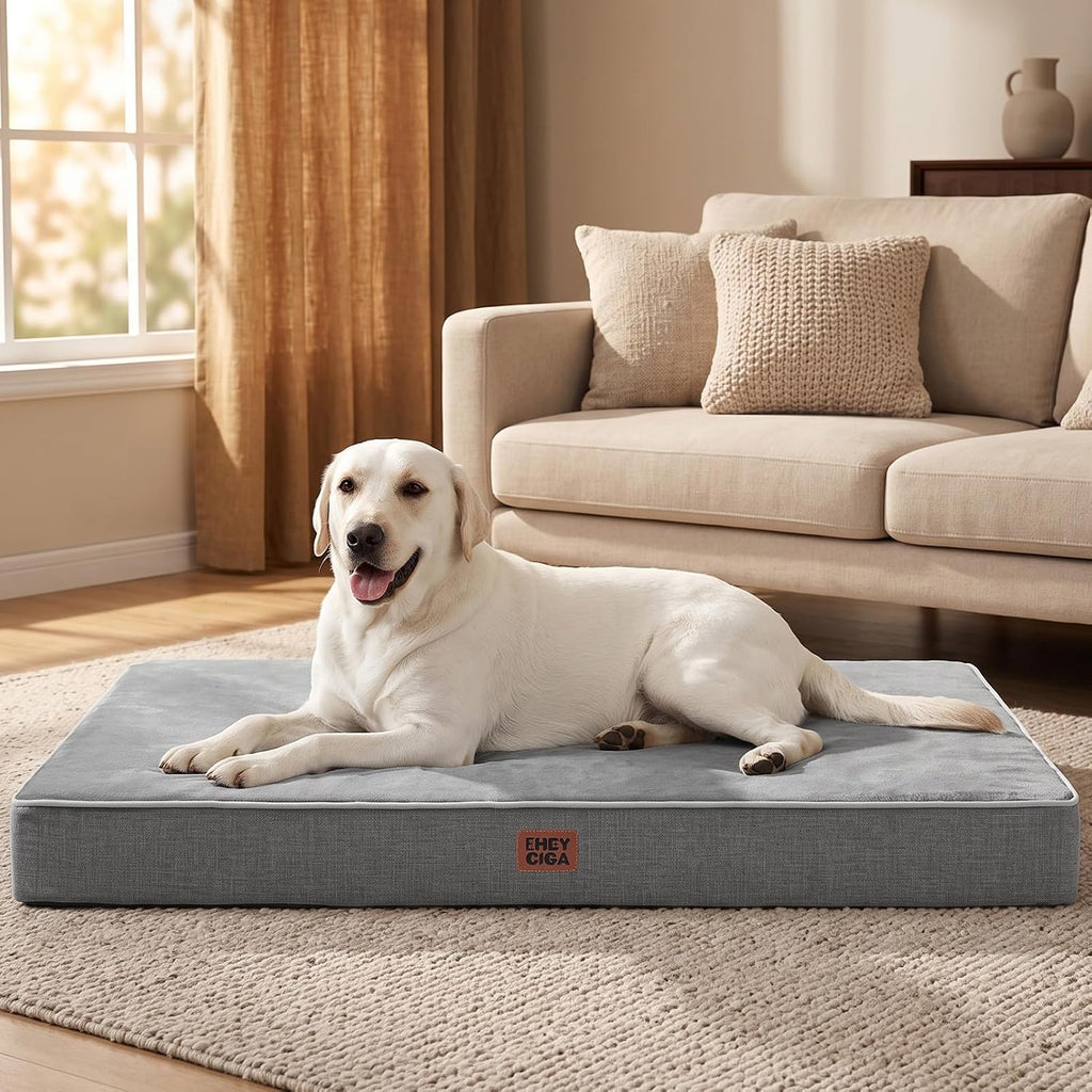 EHEYCIGA Extra Large Waterproof Dog Bed Mat Washable, 44x32Inch, Grey