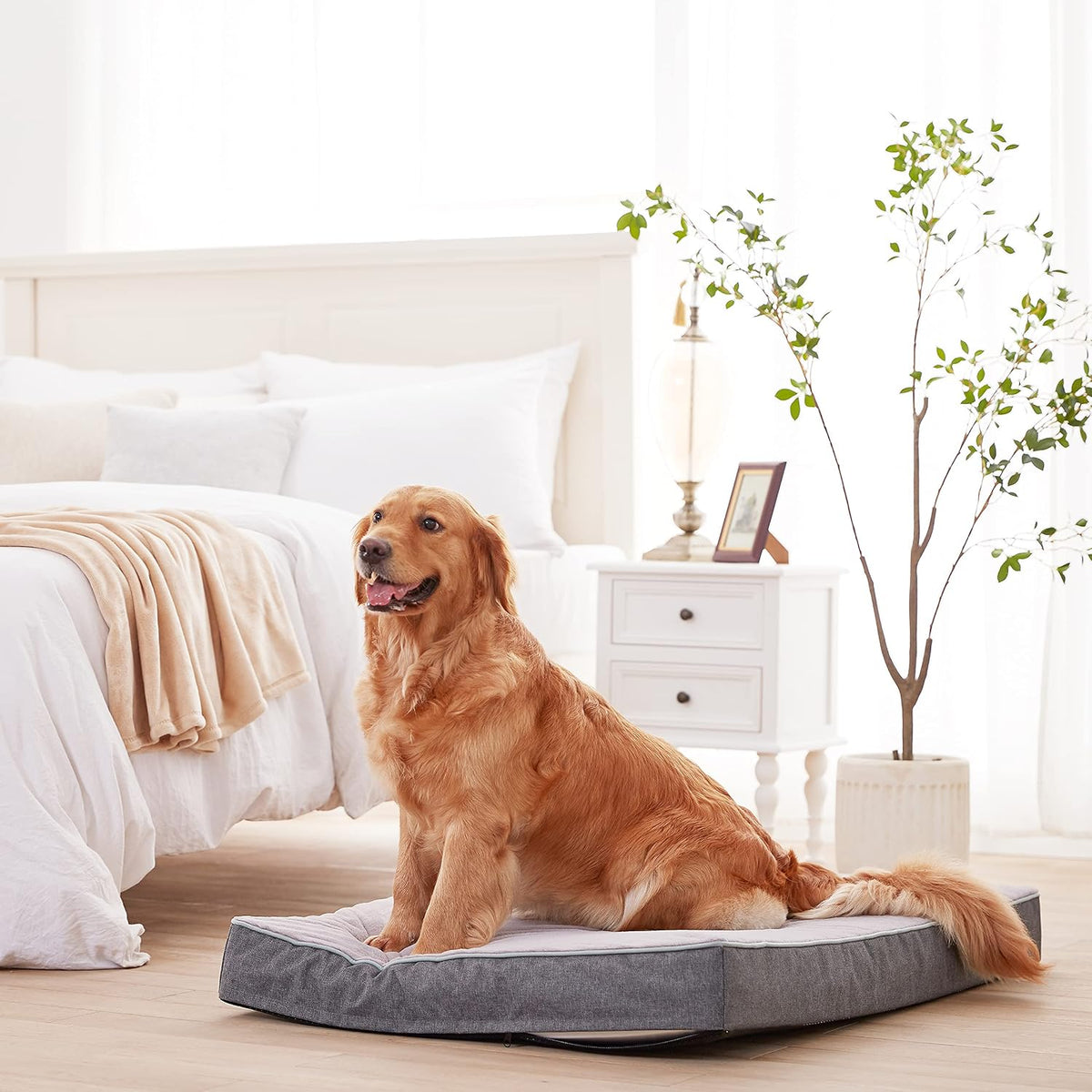 Orthopedic Memory Foam Dog Bed, Cooling Dog Beds for Extra Large Dogs -Waterproof Pet Bed for Crate with Removable Washable Cover, XL(41inch,90Lbs)