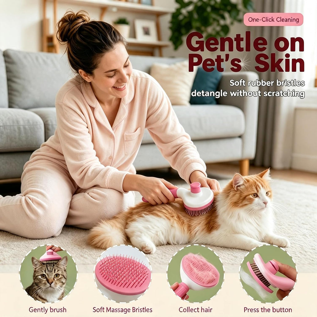 7 Pcs Cat Grooming Kit, Dogs & Cats Brush for Shedding, Dematting