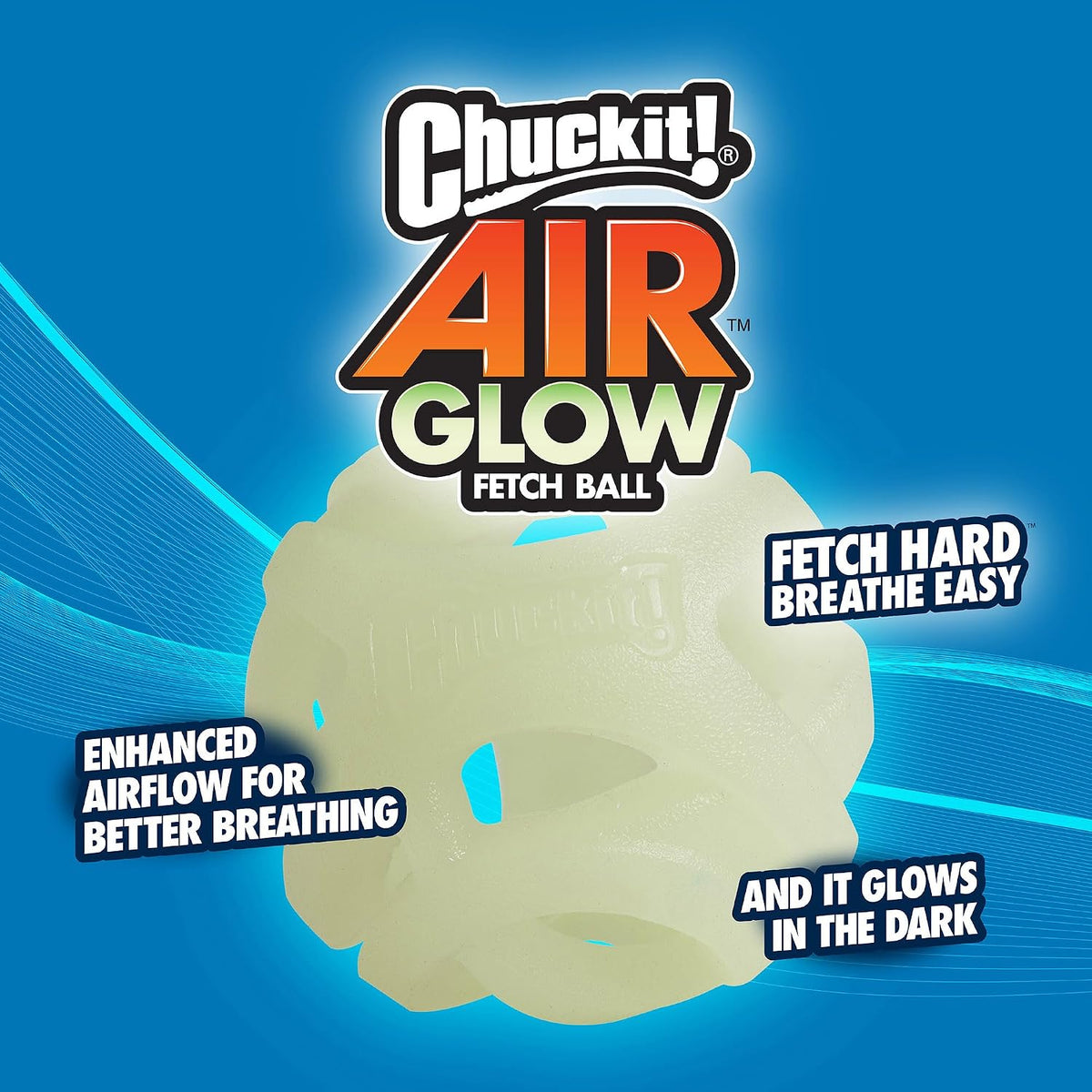 Chuckit! Air Glow Fetch Ball Dog Toy, Small (2 Inch), for Breeds 0-20 lbs, 2 Count (Pack of 12)