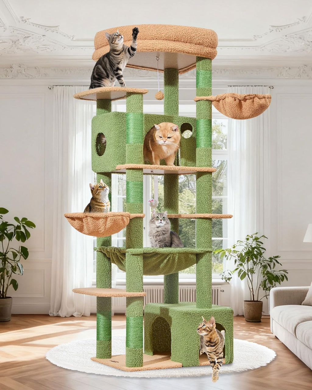 Taoqimiao 72 in Cat Tree, XXL Cat Tower for Indoor Cats Large Adult 25Lbs+