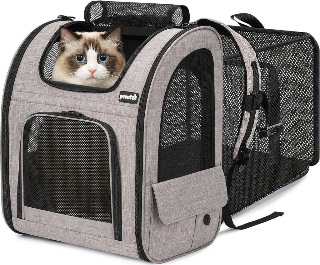pecute Cat Backpack Expandable, Dog Carrier Backpack Breathable, Large