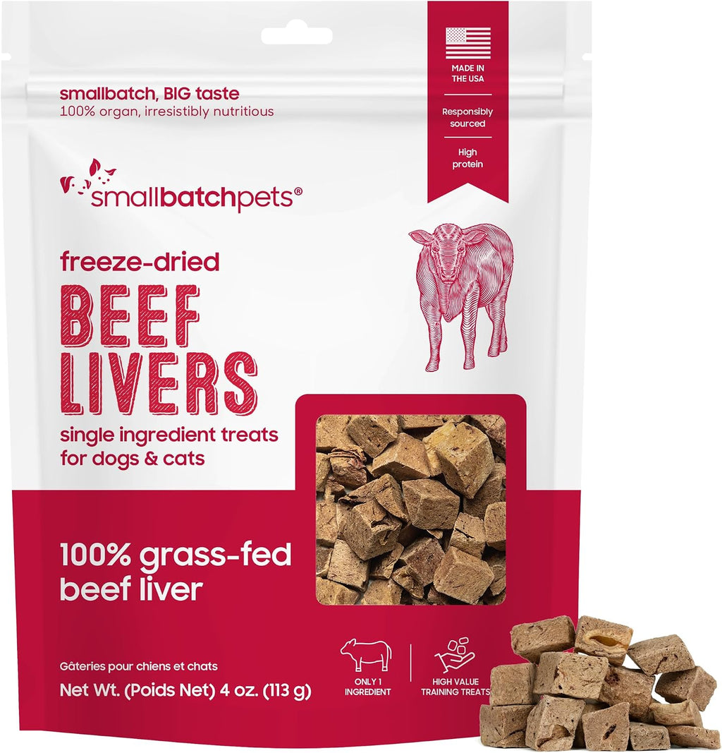 smallbatch Freeze Dried, Single Ingredient Beef Liver Dog & Cat Treats 4oz