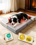OhGeni Self-Warming Orthopedic Medium Dog Bed, Memory Foam, 36 inch-L(Gray)