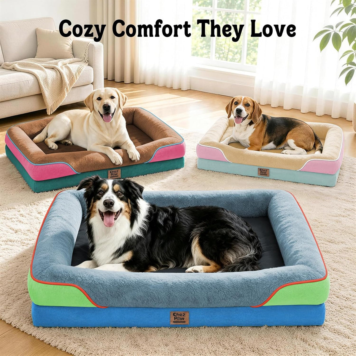 Chez Paw Waterproof Orthopedic XL Dog Bed for Large and Extra Large Dogs