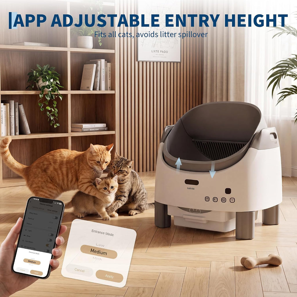 Automatic Self-Cleaning Cat Litter Box with APP-Controlled