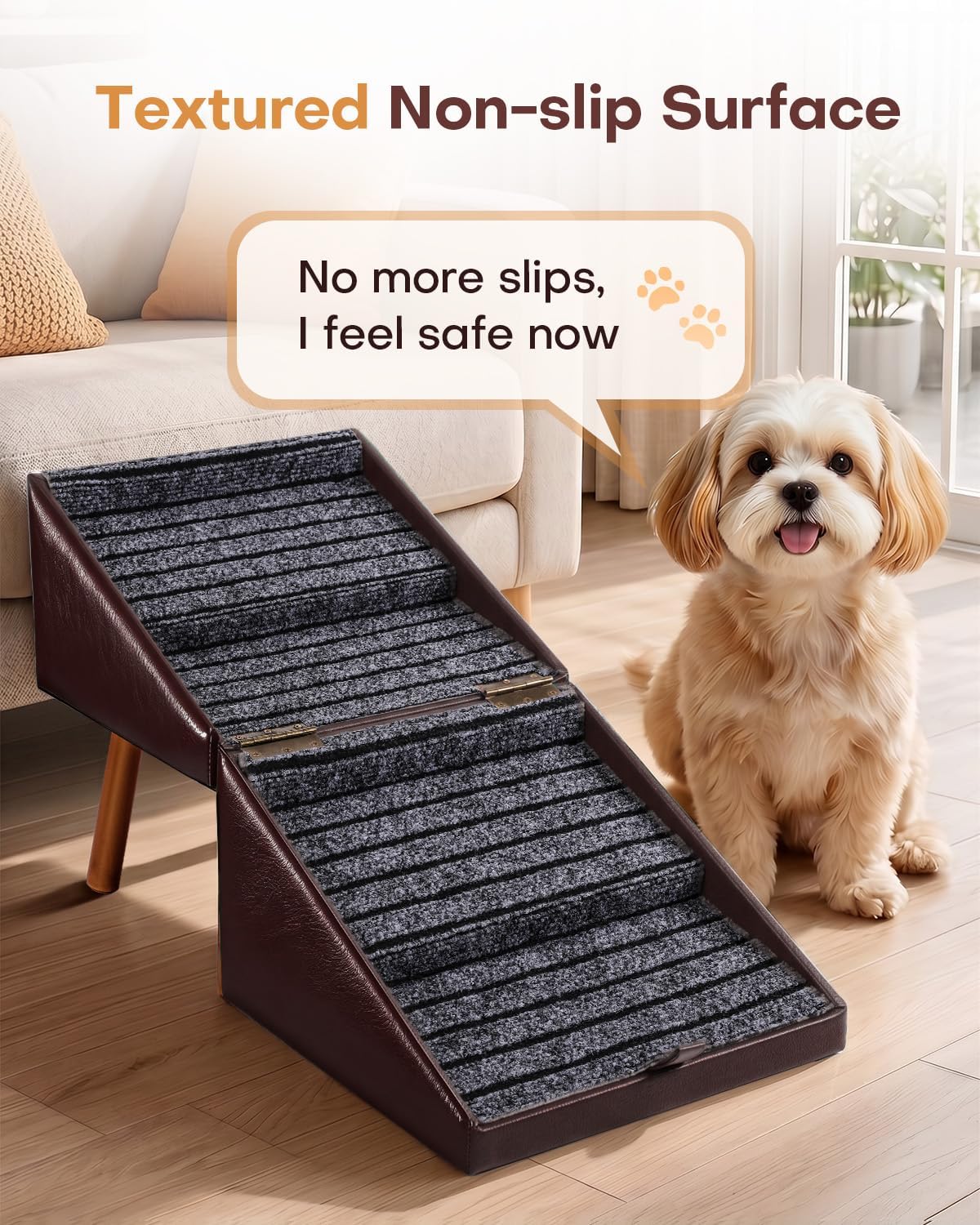 Dog Stairs for Small Dogs Foldable Dog Ramp for Couch