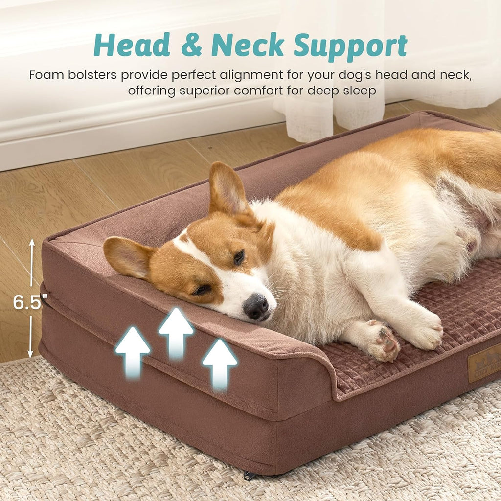 COZY KISS Orthopedic Dog Bed for Large Sized Dogs, U Shaped 36x27 inch