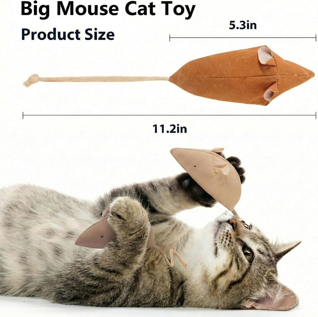 Big Mouse Cat Toys with Catnip, 6 Pcs Large 5inch Size Mice for Indoor Cats