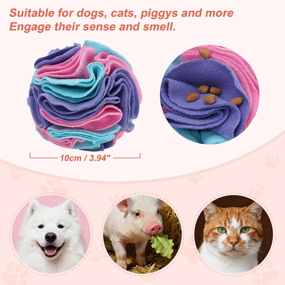 Snuffle Ball for Dogs, Interactive Dog Toys, Blue, Small