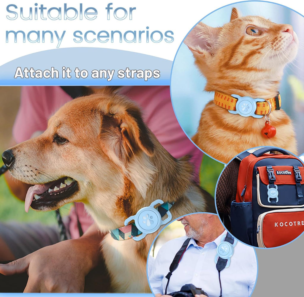 Waterproof Airtag Holder for Dog Collar, Light Blue, 1 Pack