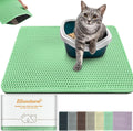 Cat Litter Mat 47"x27",Double Layer EVA Litterbox Mat Green | Extra Large Honeycomb, Waterproof & non-slip, Odor-free, easy clean, washable durable floor protector,scatter control