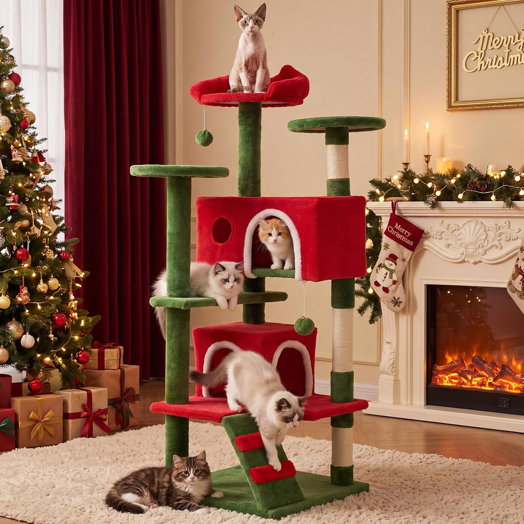 54 Inch Cat Tree Tower with Sisal Scratching Post
