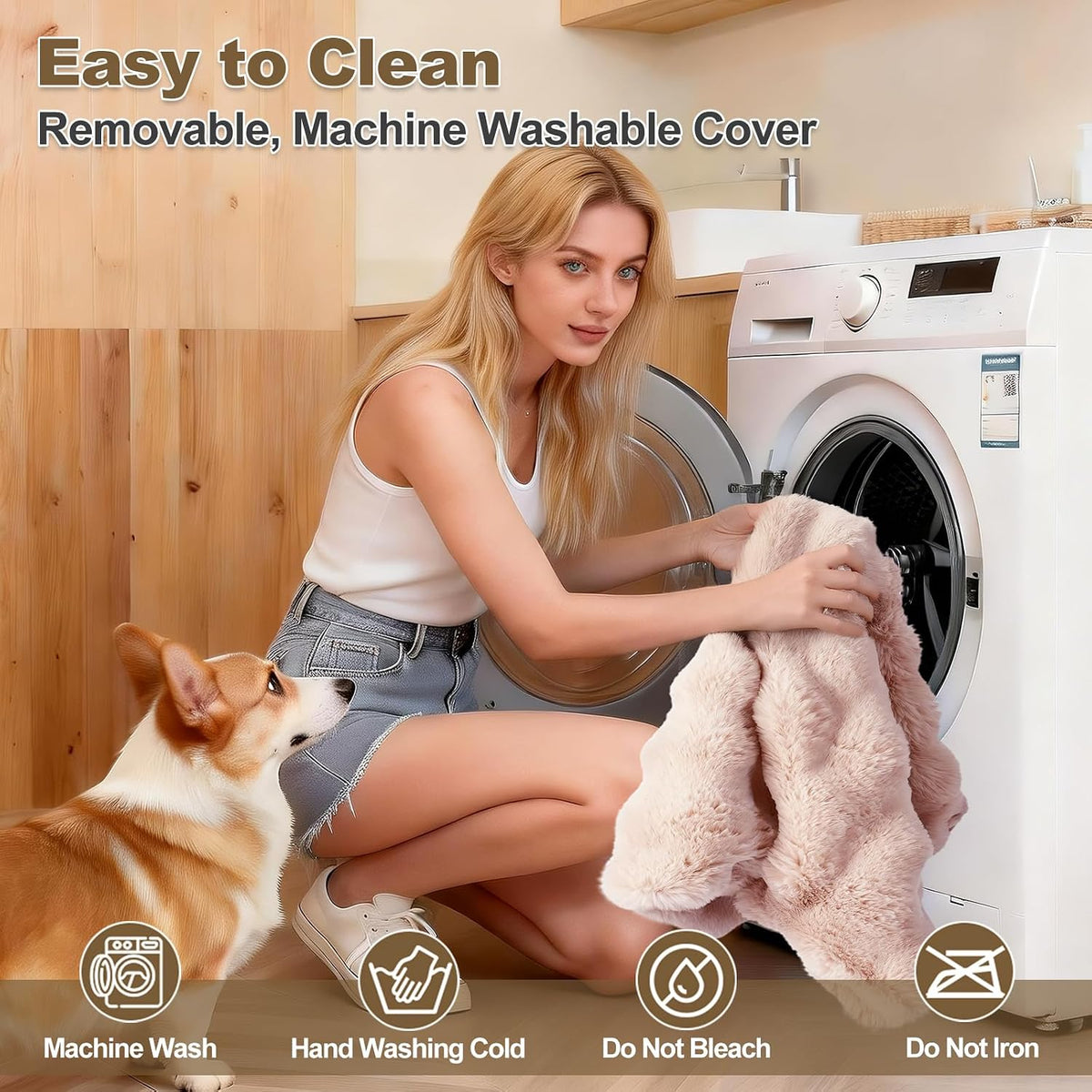 XXL Dog Bed 52x36, Washable Orthopedic Crate Pad Mat