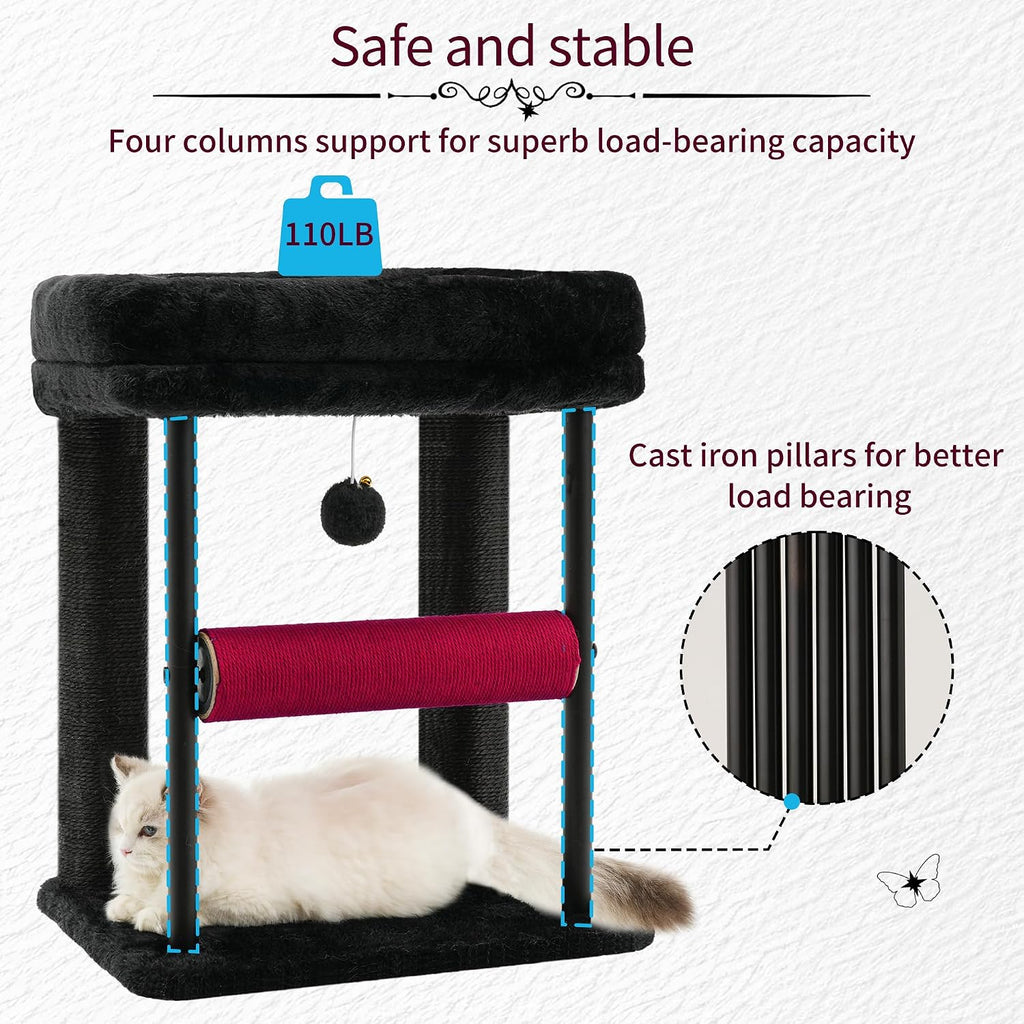 Hey-brother Cat Tree, Sturdy Tower with Sisal-Wrapped Columns, MPJ010SBR
